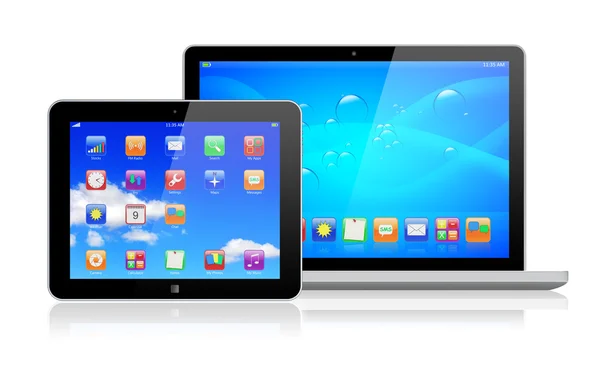 Laptop and tablet pc — Stock Photo, Image