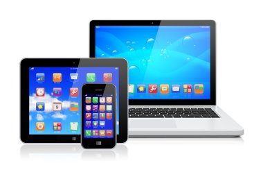 dizüstü bilgisayar, tablet pc ve smartphone