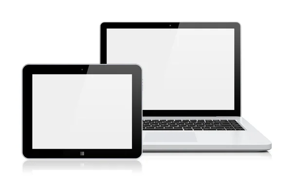 Laptop und Tablet-PC — Stockfoto