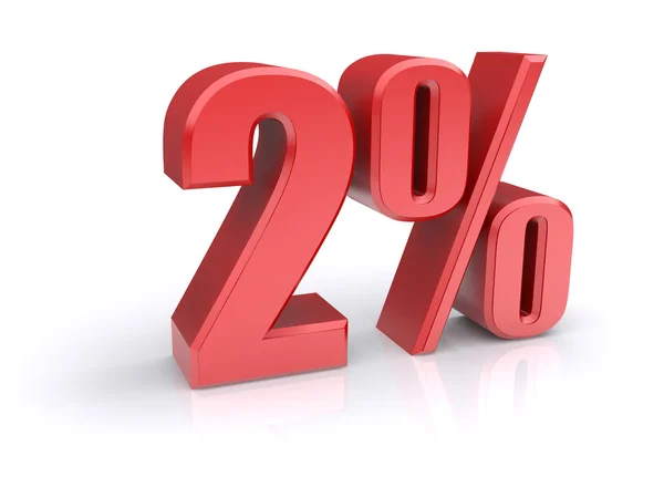 2 percent sign — Stock Photo, Image