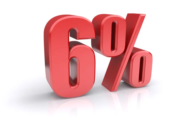 6 percent sign — Stock Photo, Image