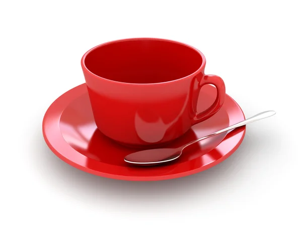 Rote Kaffeetasse — Stockfoto