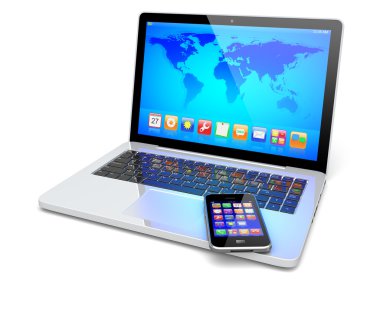 dizüstü bilgisayar ve akıllı telefon