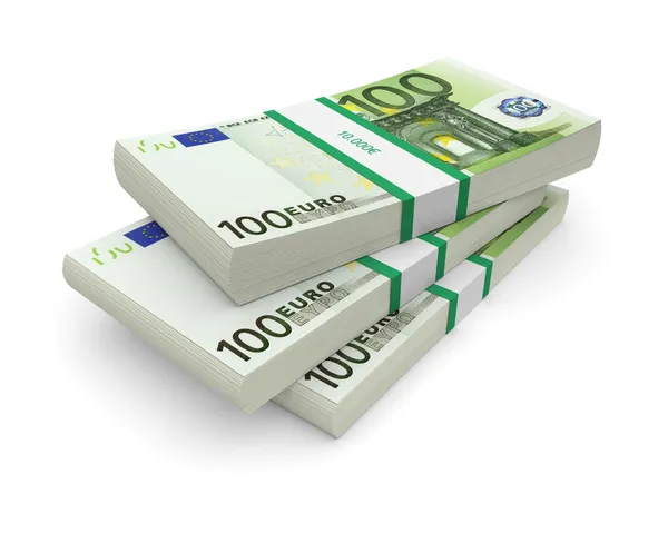 Piles de billets en euros — Photo