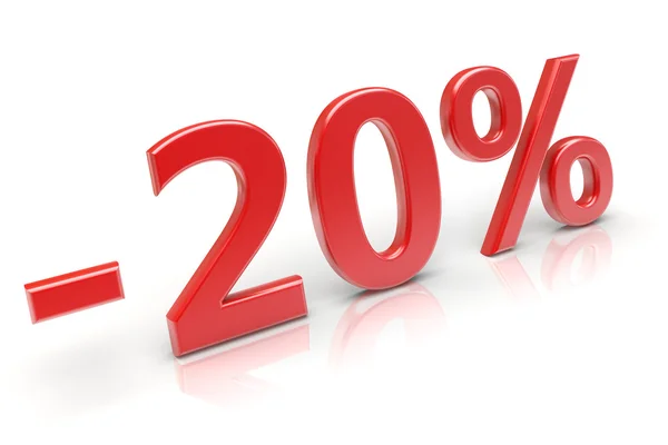 20% zniżki — Zdjęcie stockowe