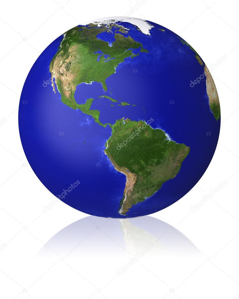 Earth planet globe map.