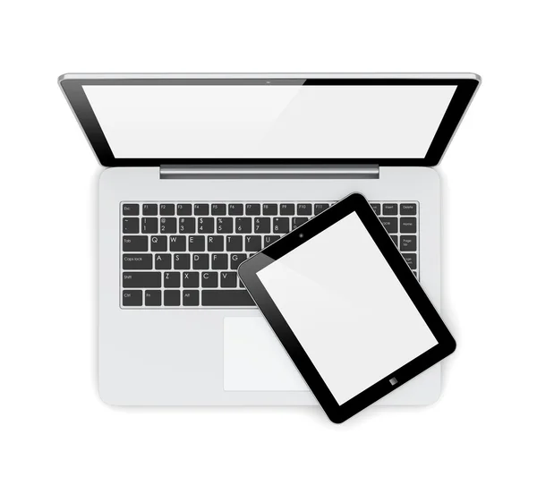 Laptop und Tablet-PC — Stockfoto