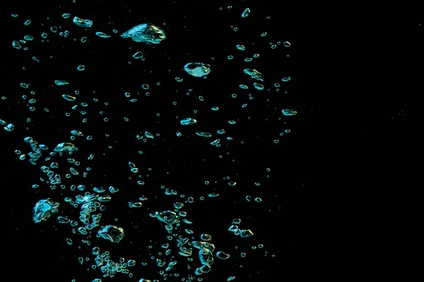 Bubble Splash Transparent Clear Water Yellow Blue Light Black Nature — Fotografia de Stock
