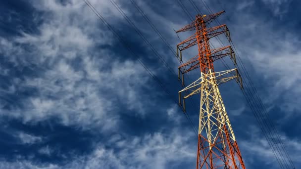 Time lapse of high voltage tower — Stock Video