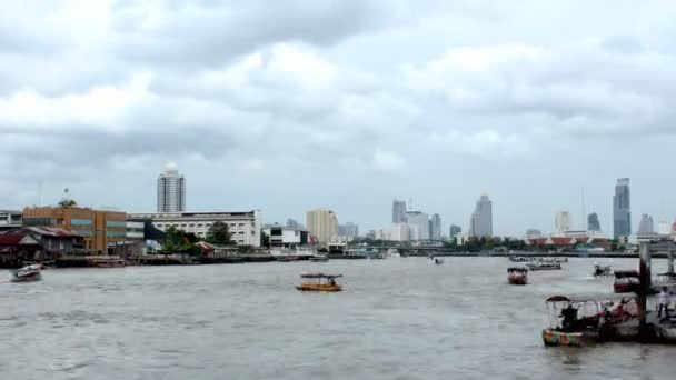 Timelapse av chao phraya river — Stockvideo