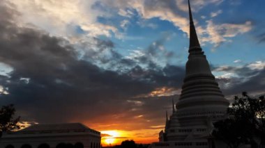 phra samut chedi, Tayland güneş doğarken Timelapse