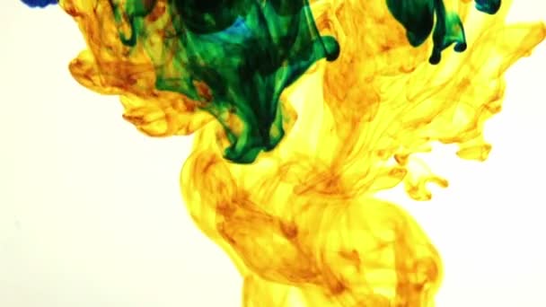 Nube de tinta de color crece en el agua — Vídeos de Stock