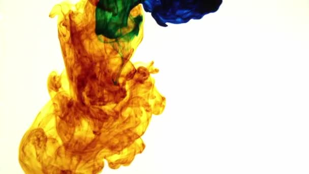 Colored ink cloud grows in water — Stock Video