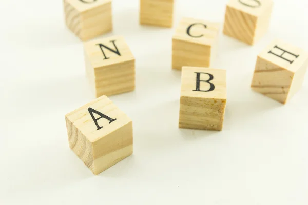 Wood alphabet cube — Stock Photo, Image