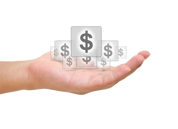 A kezet dollárt — Stock Fotó