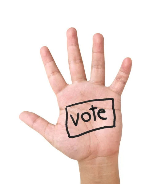 Show hand up for vote — Stock Photo, Image