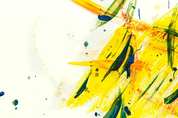 黄色の水彩ペイントの背景 — ストック写真