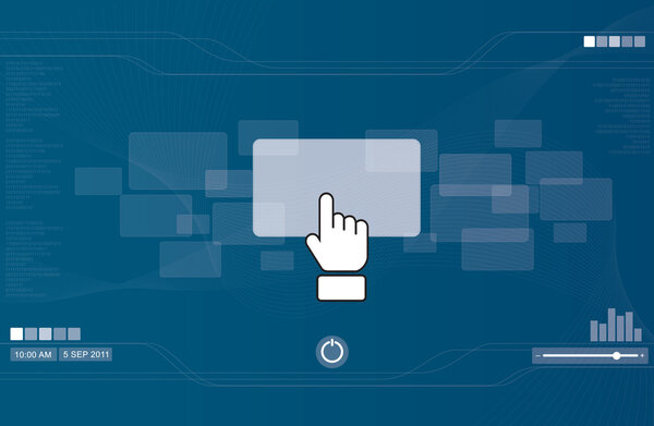 Кнопка нажатия на значок руки
