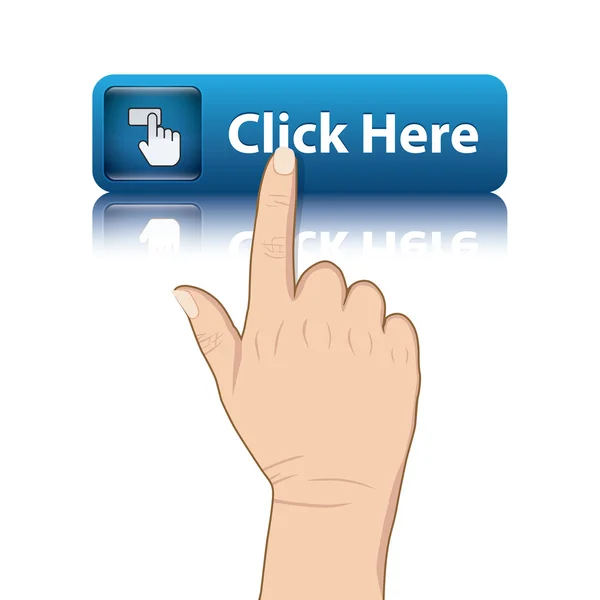 Hand push web button — Stock Vector