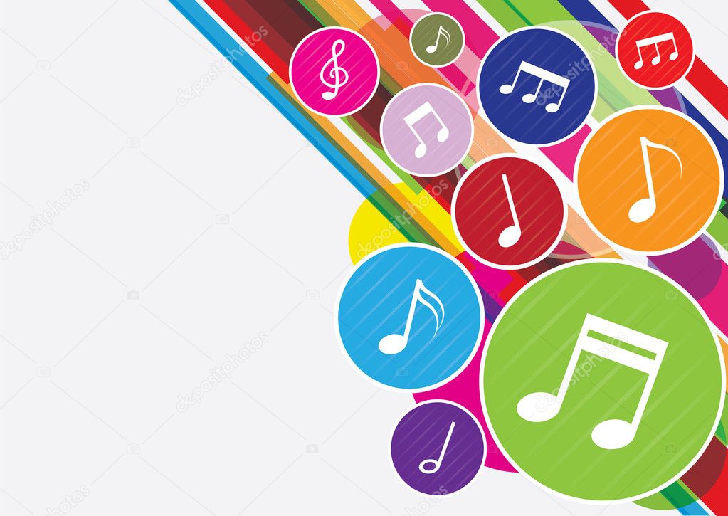 vector of colorful music notes background