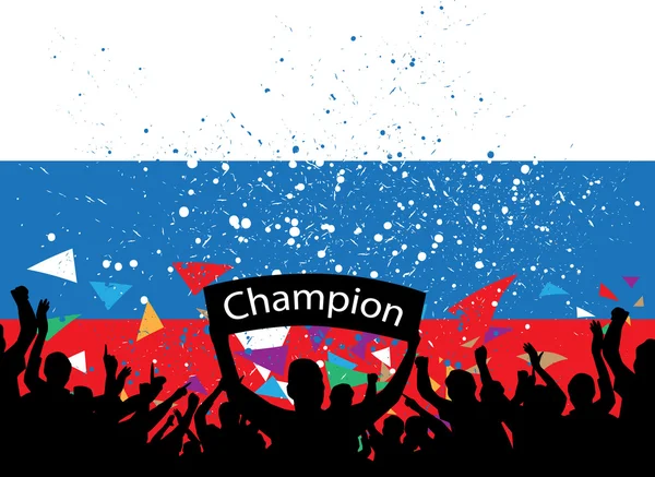 Crowd cheer Russia — Stock Vector