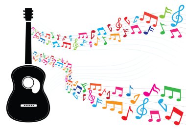 renkli Not gitar yüzer