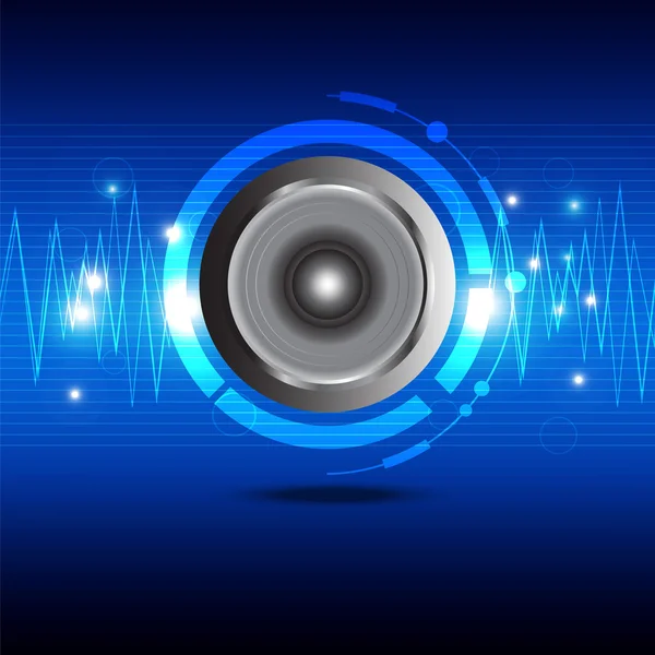 Onda de sonido digital desde el altavoz — Vector de stock