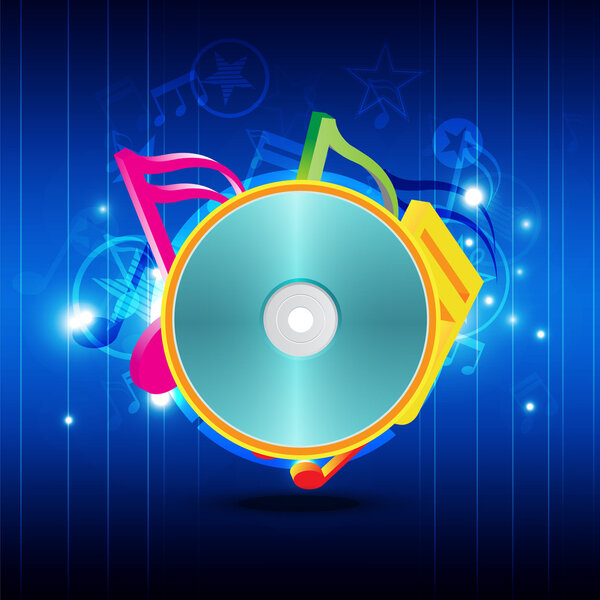Music disk with festival background