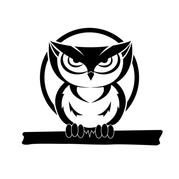 Black and white owl — Stock Vector