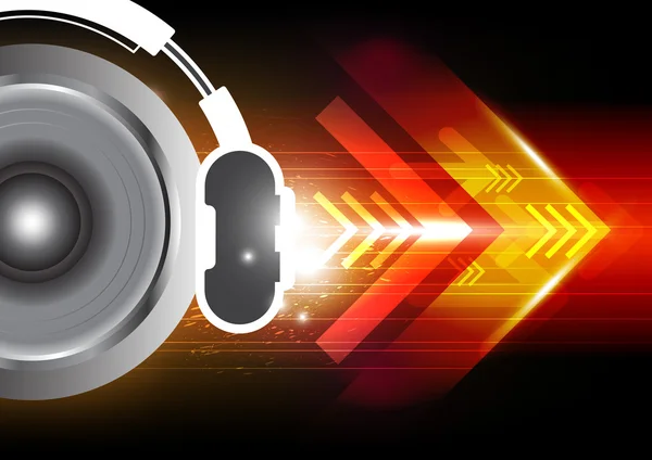 Potencia del sonido de los auriculares — Vector de stock