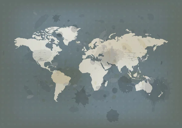 Mapa del mundo antiguo y salpicadura de tinta — Archivo Imágenes Vectoriales