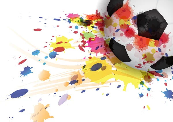 Bola de futebol tinta splash design fundo — Vetor de Stock