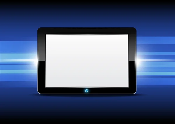 Tablet ordenador con fondo brillante — Vector de stock