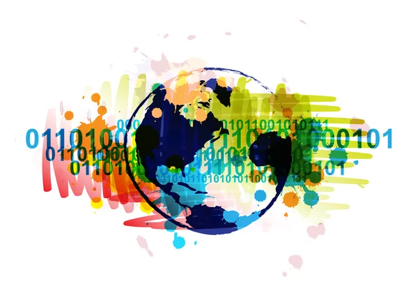 Banner globo digitale con design di sfondo artistico — Vettoriale Stock