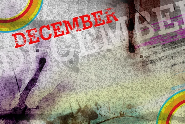 Dezembro mês arte grunge design — Fotografia de Stock