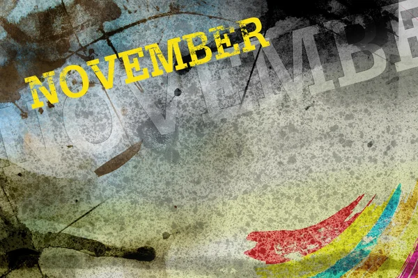 Novembre mese art grunge design — Foto Stock