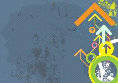 grunge arka plan üzerinde ok tasarım