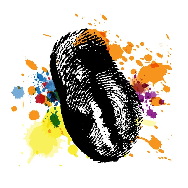 Thumbprint on ink splatter — Stock Vector