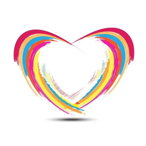 Diseño abstracto del corazón del arco iris — Vector de stock