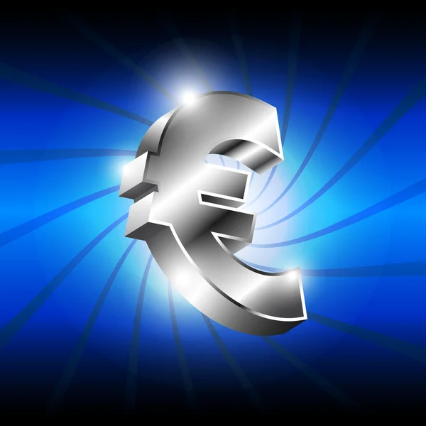 Metalen euro geld pictogram — Stockvector