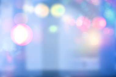 Mavi sahne ve ışık bokeh
