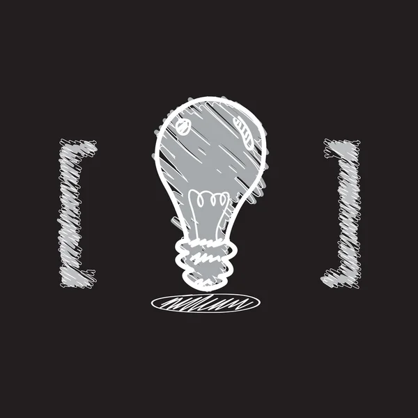 Desain sketsa ikon lampu - Stok Vektor
