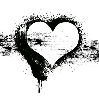 grunge heart symbol design clipart