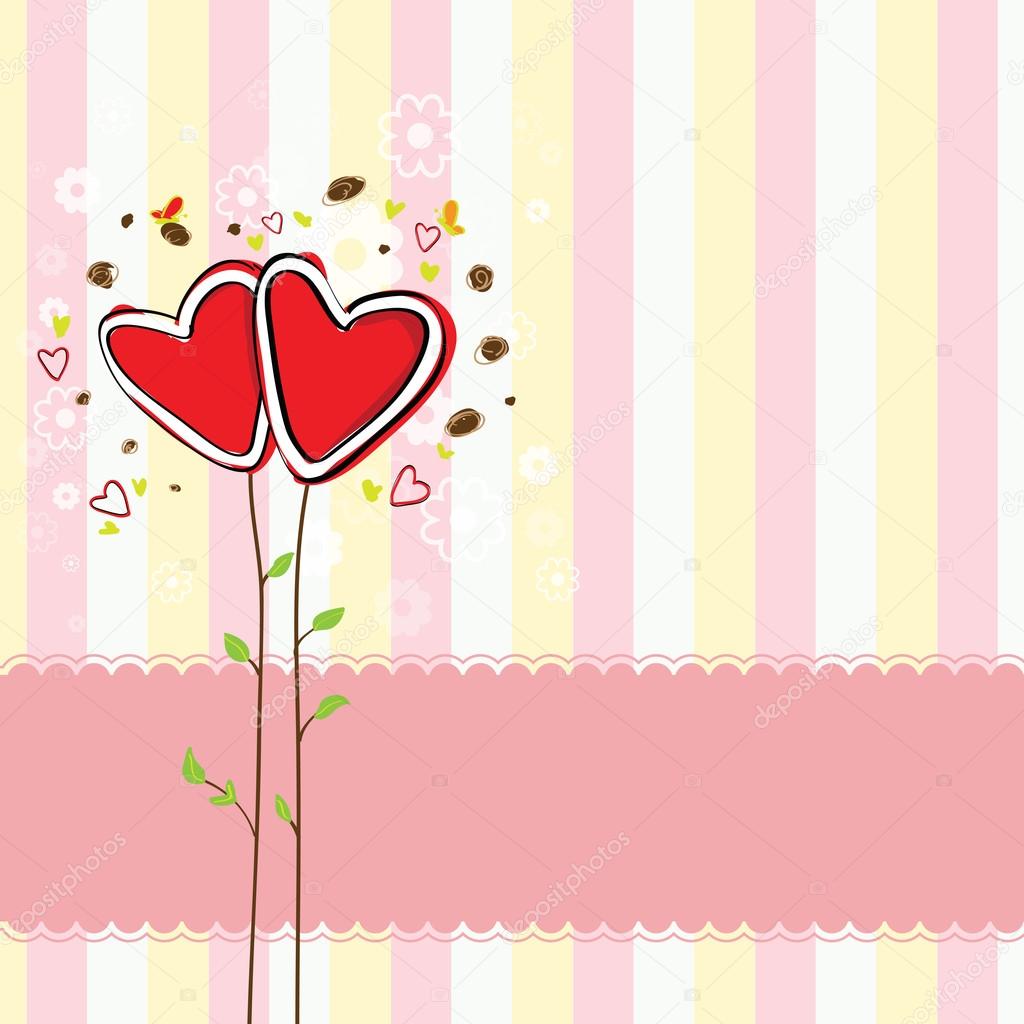 cute heart tree and sweet background