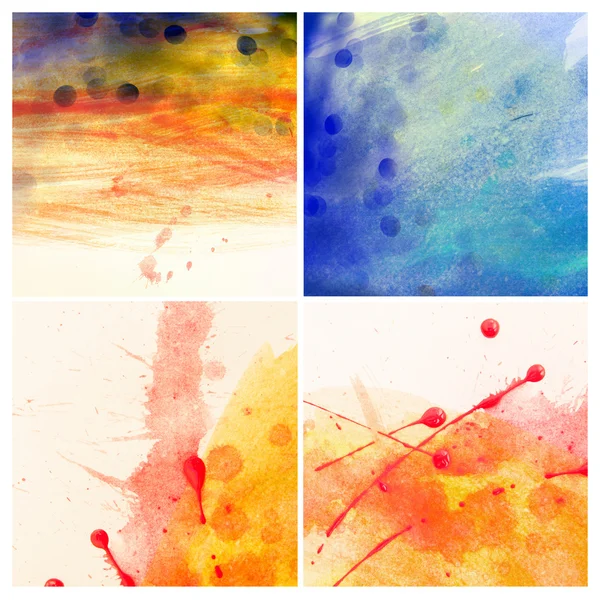 Farbe gemalt Hintergrund Illustration Set — Stockfoto