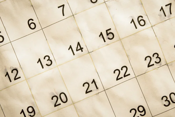 Vecchio foglio di calendario — Foto Stock