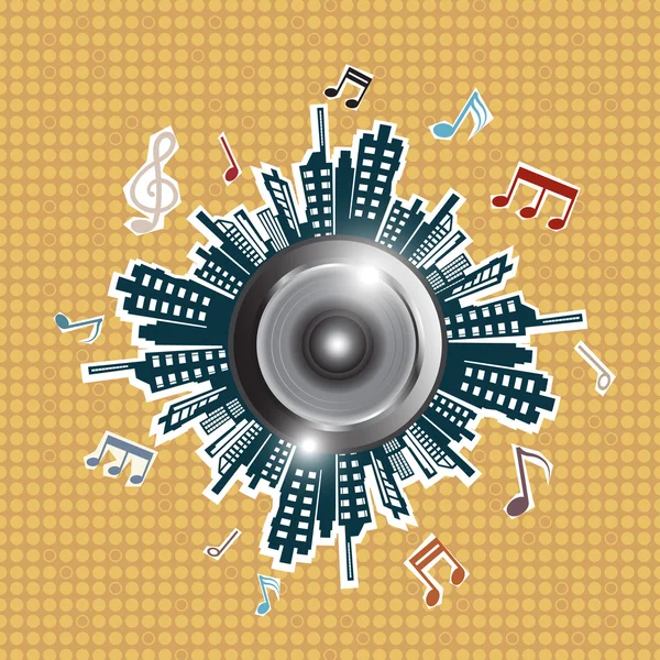 Music in the city — Stock Vector