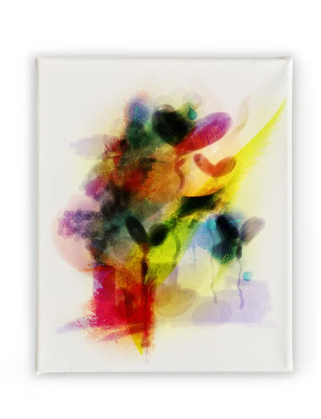 Pintura a cores abstrata sobre tela — Fotografia de Stock