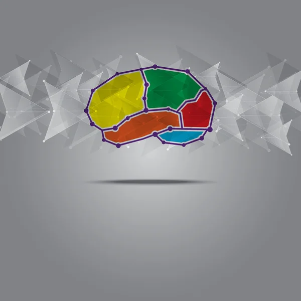 Desain simbol otak dengan panah - Stok Vektor