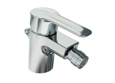 Brass Pillar Horoz Musluğu. 3B illüstrasyon beyaz arkaplan